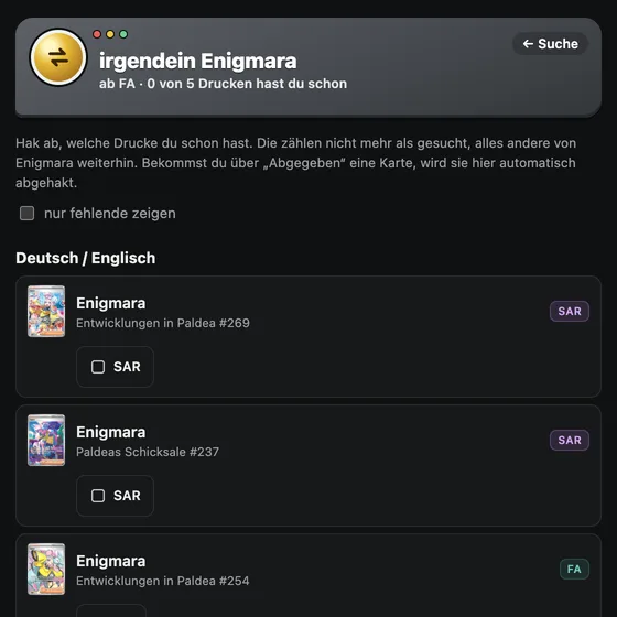 Drucke eines Pokémon zum Abhaken